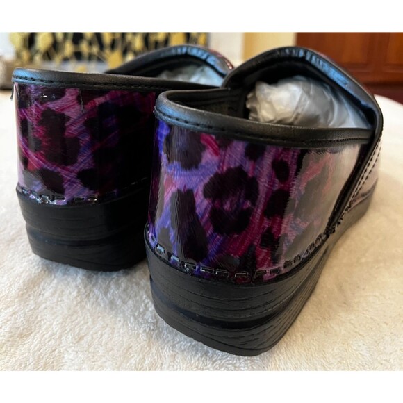 Dansko Size 39 ( US 8.5-9) Purple Leopard Print Professional Nursing Clogs Shoes - Picture 5 of 10